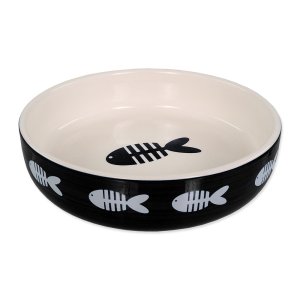 Miska MAGIC CAT keramická potlač ryba čierna 13 cm