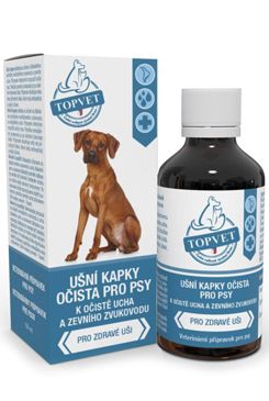 Ušné kvapky očista pre psov TOPVET 50ml