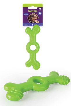 Hračka pes Aroma Kosť veľká, zelená 18cm
