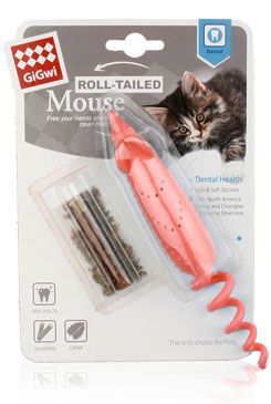 Hračka mačka GiGwi Myška s náplnením Catnip+Matabi 16cm