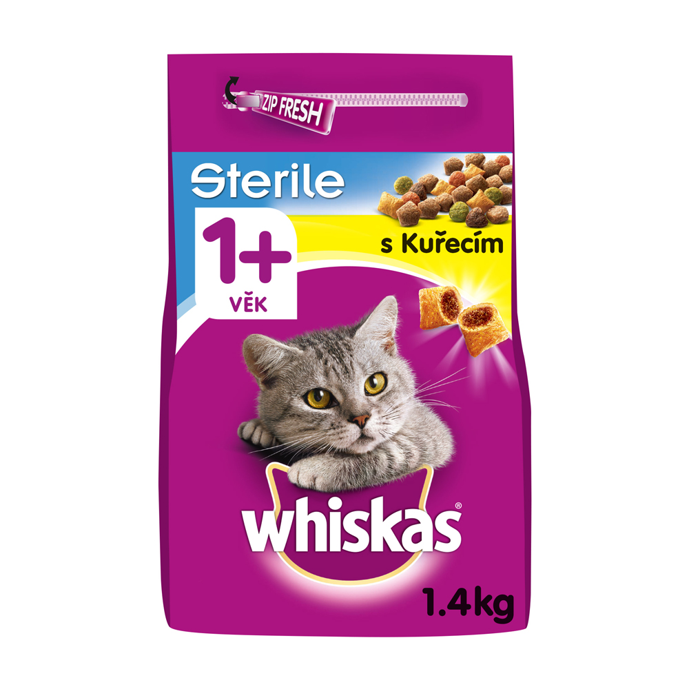 Whiskas granule Sterile s kuracím 1,4 kg