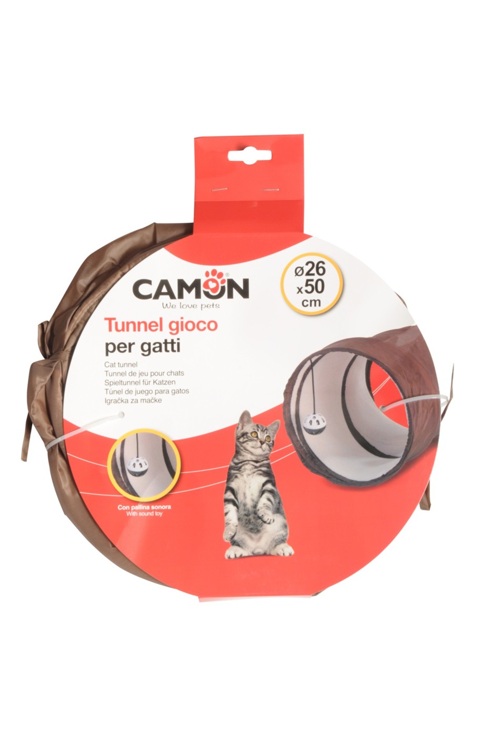 CAMON TUNEL CAT + ZVUK. HRAČKA 26x50 cm