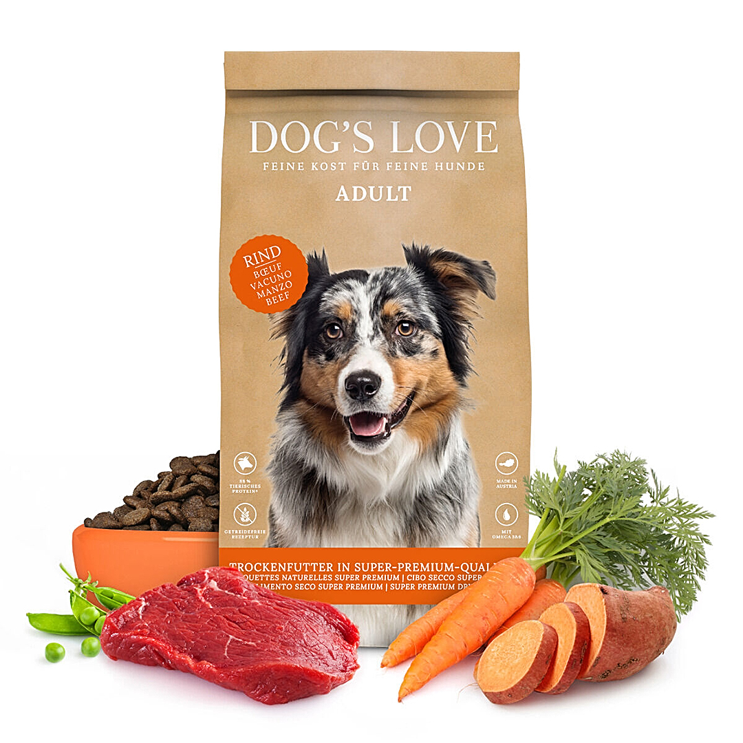 Dog's Love granule Hovězí Adult 12kg - poškozené balení